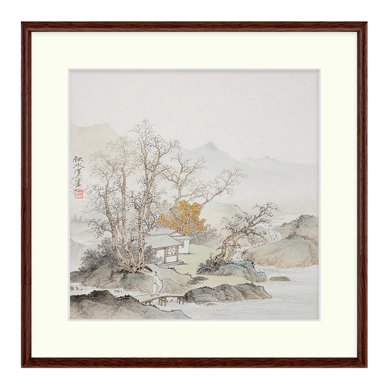 袁泽兵《秋水》精品工笔山水 收藏价值极高