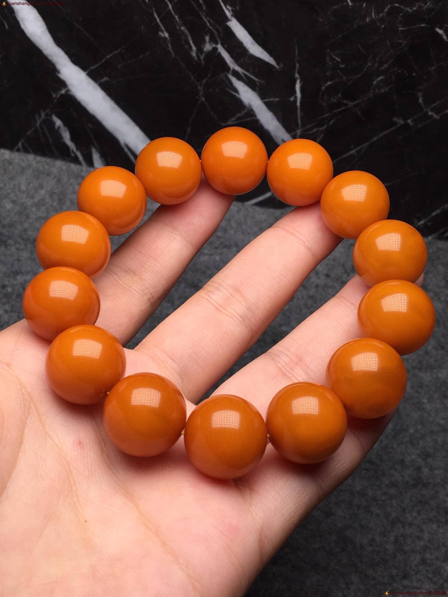 极品 橘皮蜜蜡手串