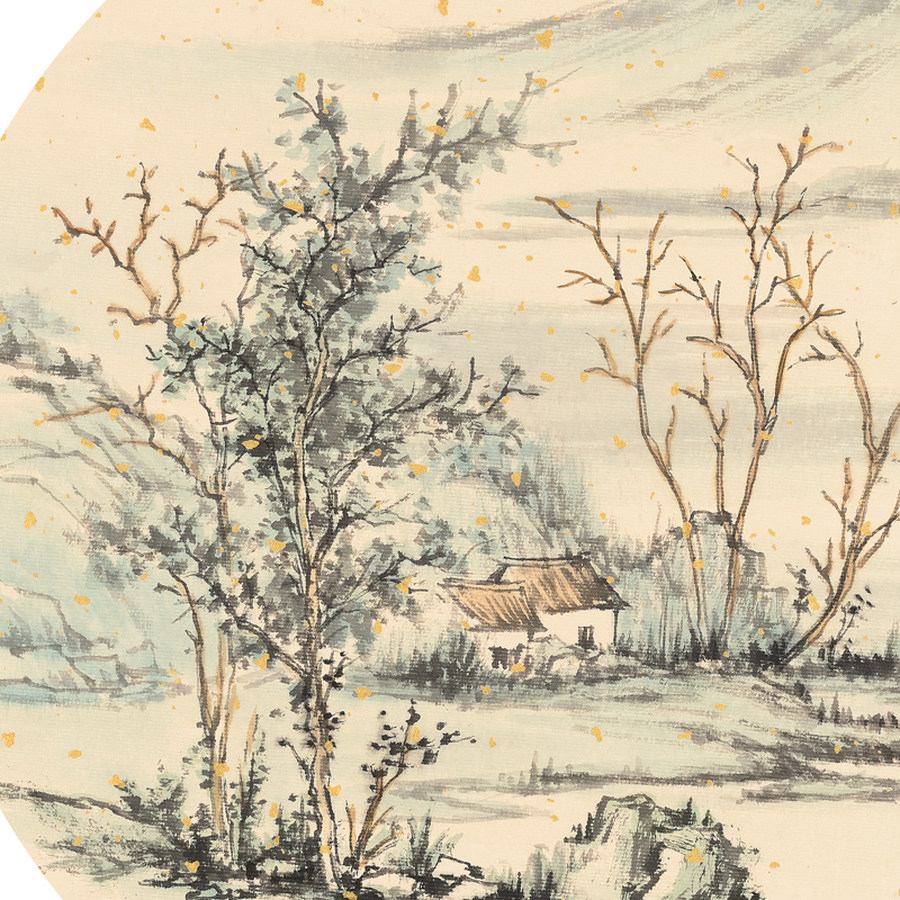 精品山水著名画家石玉夫小桥流水人家