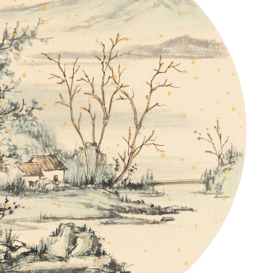 精品山水著名画家石玉夫小桥流水人家
